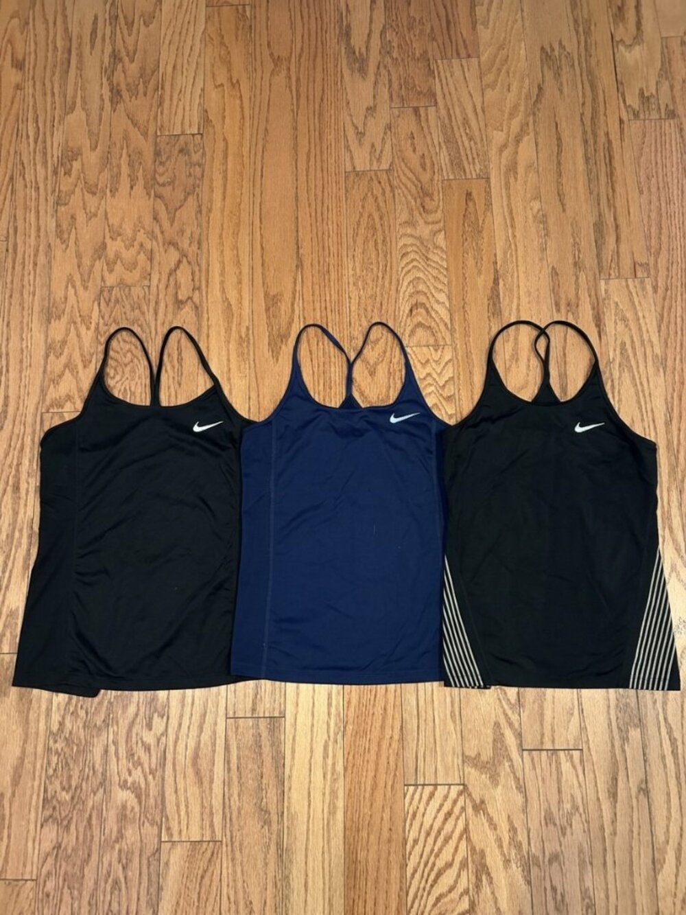 LOT OF 3: Classic Neutrals NIKE Dri-FIT Workout Tank Top Racerback Size S